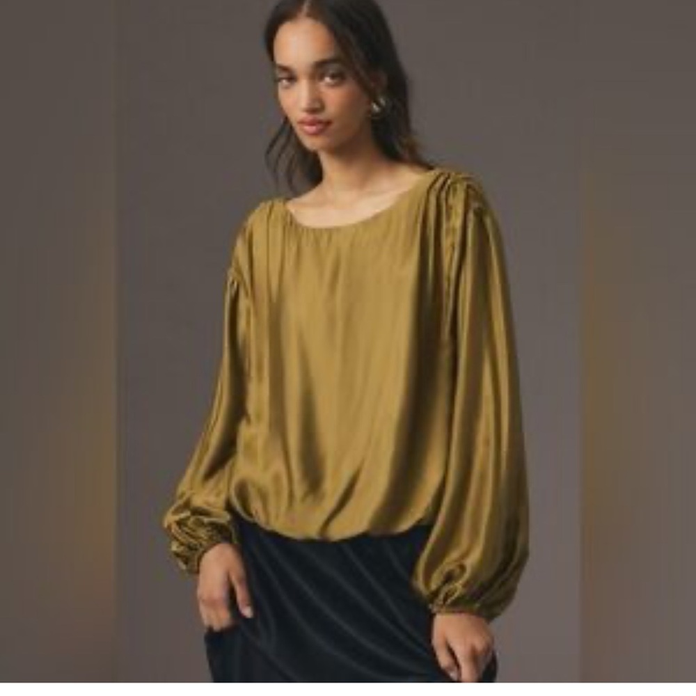 Anthropologie Mustard Blouse